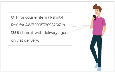 Customer checking OTP sent by delivery management software interface powered by StoreHippo.