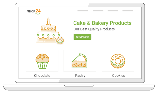 Homepage of an online bakery depicting vertical hyperlocal marketplace offered by StoreHippo quick commerce solution