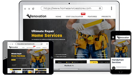 Multiple devices showing hyperlocal ecommerce home services store powered by StoreHippo.